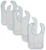 Bambini White Bib With Blue Trim and White Trim (Pack of 5)