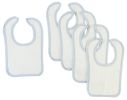 Bambini White Bib With Blue Trim (Pack of 5)