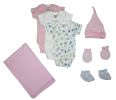 Bambini Newborn Baby Girls 7 Pc Layette Baby Shower Gift Set