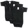 Bambini Black Onesie with White Stitch (Pack of 3)