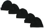 Bambini Black Baby Cap (Pack of 5)