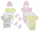 Bambini Newborn Baby Girls 10 Pc Layette Baby Shower Gift Set