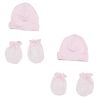 Bambini Girls' Cap and Mittens 4 Piece Layette Set