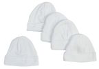 Bambini White Baby Cap (Pack of 5)