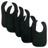 Bambini Black Interlock Bib (Pack of 5)