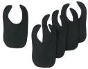 Bambini Black Interlock Bib (Pack of 5)