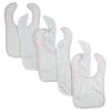 Bambini White Bib With Pink Trim and White Trim (Pack of 5)