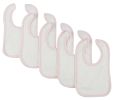 Bambini White Bib With Pink Trim (Pack of 5)