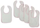 Bambini White Bib With Pink Trim (Pack of 5)