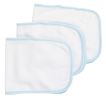 Bambini Baby Burpcloth With Blue Trim (Pack of 3)