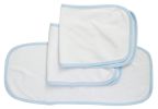 Bambini Baby Burpcloth With Blue Trim (Pack of 3)