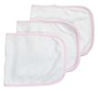 Bambini Baby Burpcloth With Pink Trim (Pack of 3)