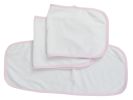 Bambini Baby Burpcloth With Pink Trim (Pack of 3)