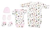Bambini Newborn Baby Girls 6 Pc Layette Baby Shower Gift Set