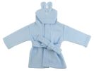 Bambini Fleece Robe With Hoodie Blue