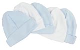 Bambini Blue & White Baby Caps (Pack of 5)