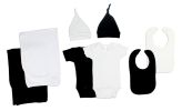 Bambini Black and White 8 Piece Layette Set