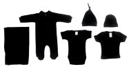 Bambini Black 6 Piece Layette Set