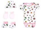 Bambini Newborn Baby Girls 4 Pc Layette Baby Shower Gift Set