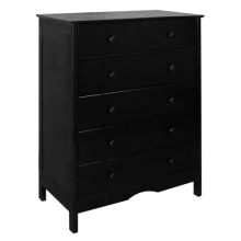 Molly 6 Drawer Dresser (Color Option: Black)